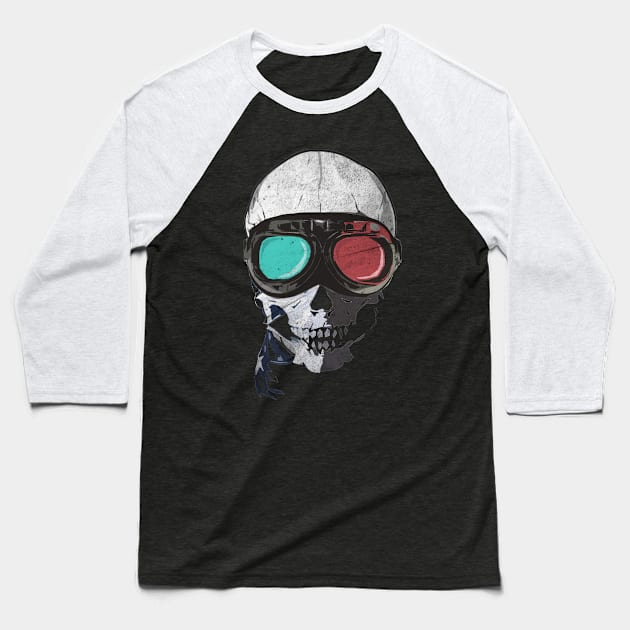 Psychedelly Skelly Baseball T-Shirt by KenSniper